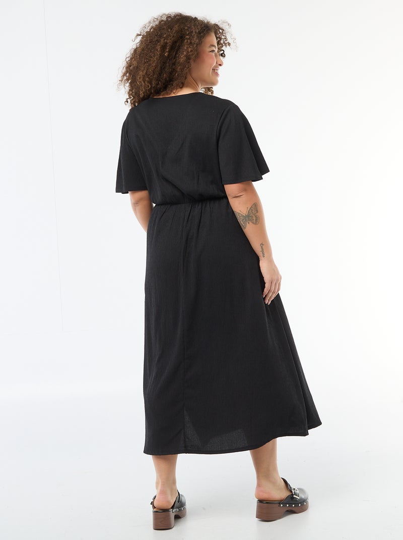 Vestido comprido estilo envelope Preto - Kiabi