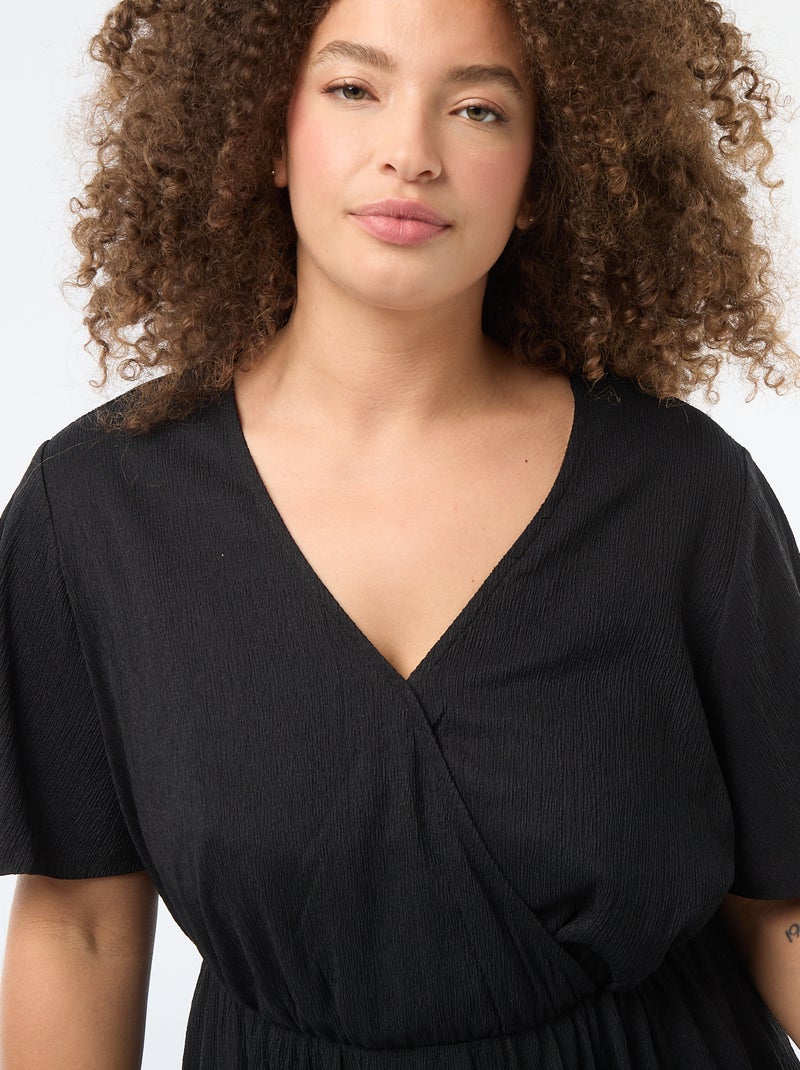 Vestido comprido estilo envelope Preto - Kiabi