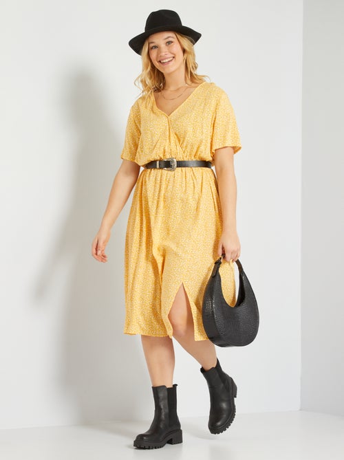 Vestido comprido florido - Kiabi