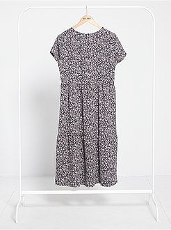 Vestido comprido florido - Kiabi