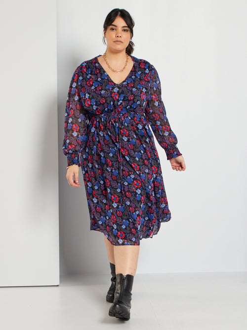 Vestido comprido florido - Kiabi