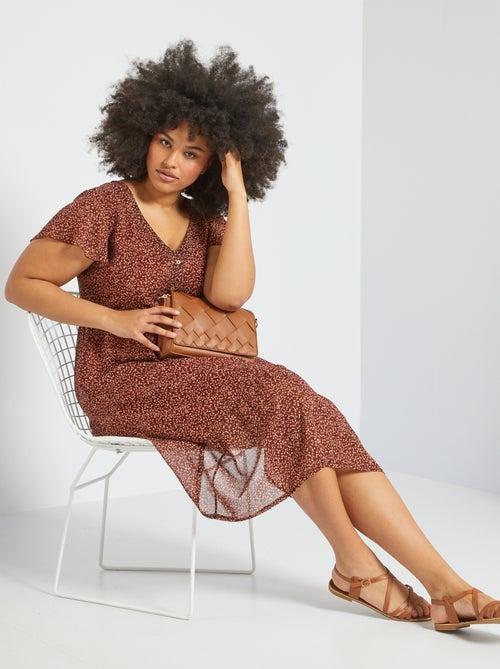 Vestido comprido florido - Kiabi