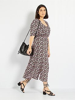 Vestido comprido florido - Kiabi