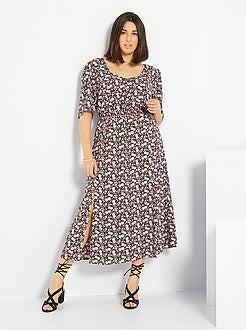 Vestido comprido florido - Kiabi