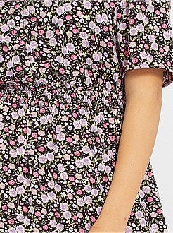 Vestido comprido florido - Kiabi