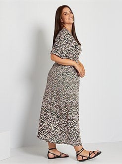 Vestido comprido florido - Kiabi