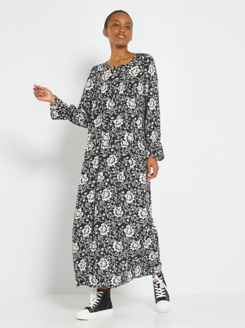 Vestido comprido florido - Kiabi