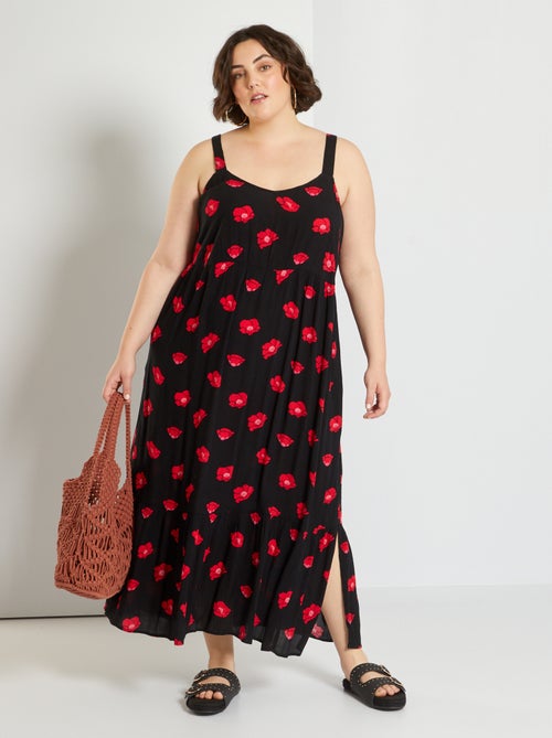 Vestido comprido florido - Kiabi