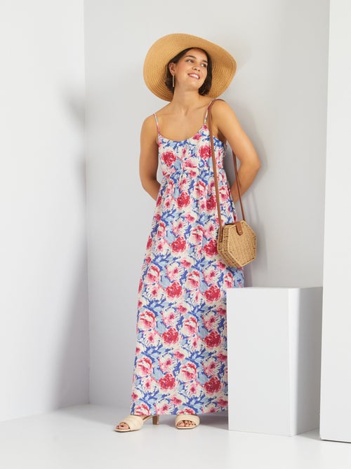 Vestido comprido florido - Kiabi