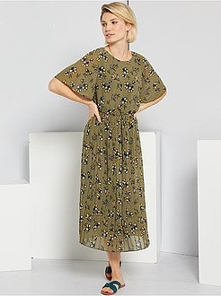 Vestido comprido 'florido' - Kiabi