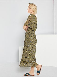 Vestido comprido 'florido' - Kiabi