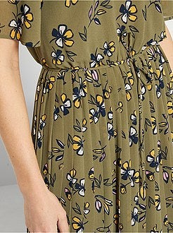 Vestido comprido 'florido' - Kiabi