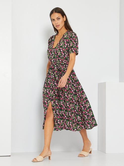 Vestido comprido fluido e leve - Kiabi