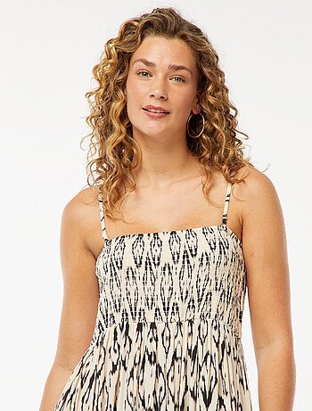 Vestido comprido fluido em malha crepe