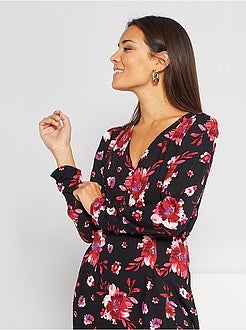 Vestido comprido fluido - Kiabi