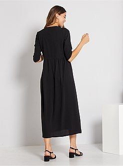 Vestido comprido fluido - Kiabi