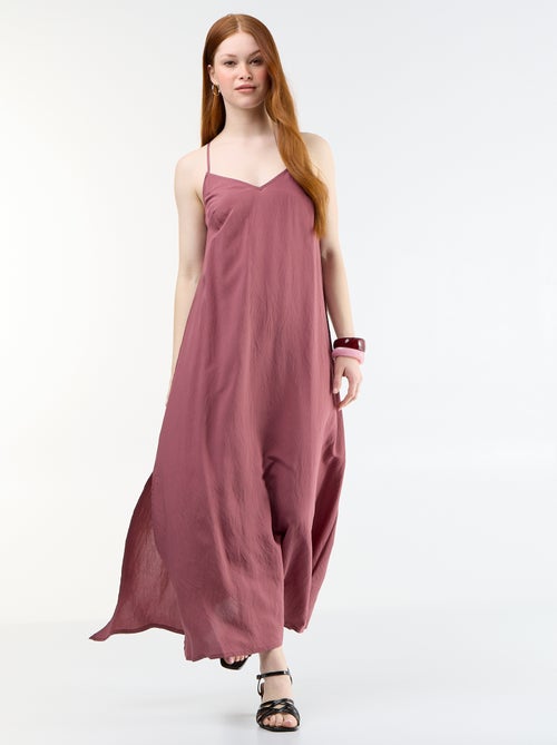 Vestido comprido fluido - Kiabi