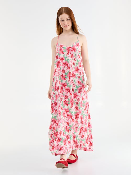 Vestido comprido fluido - Kiabi