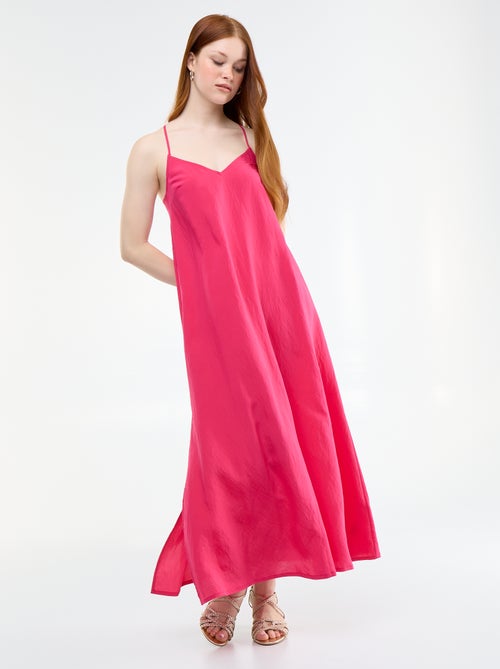 Vestido comprido fluido - Kiabi