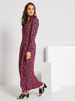 Vestido comprido fluido - Kiabi