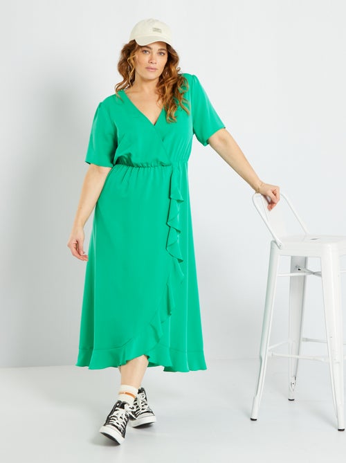 Vestido comprido fluido - Kiabi