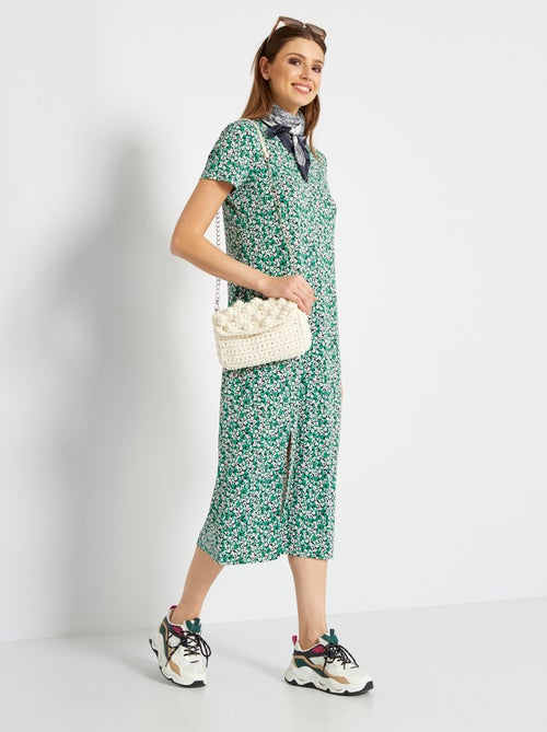 Vestido comprido fluido - Kiabi