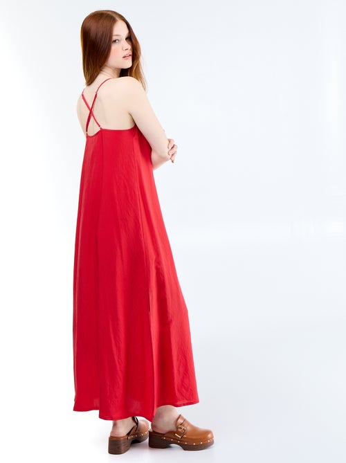 Vestido comprido fluido - Kiabi