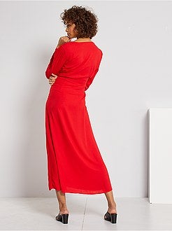 Vestido comprido fluido - Kiabi