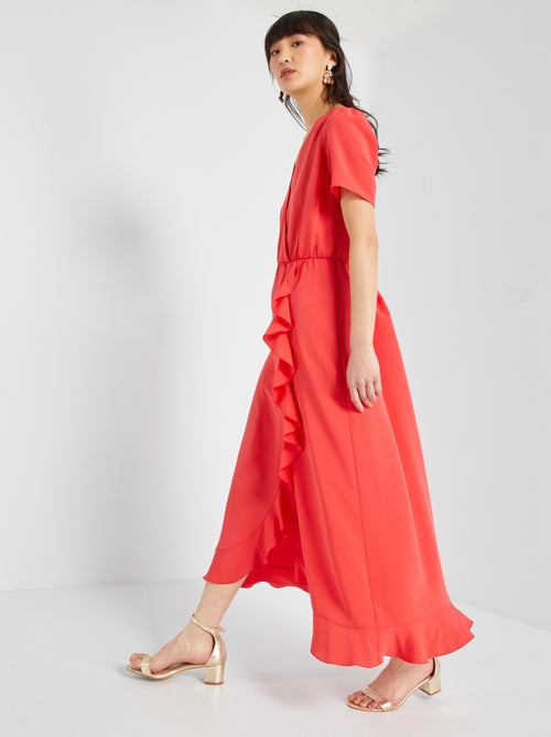 Vestido comprido fluido - Kiabi