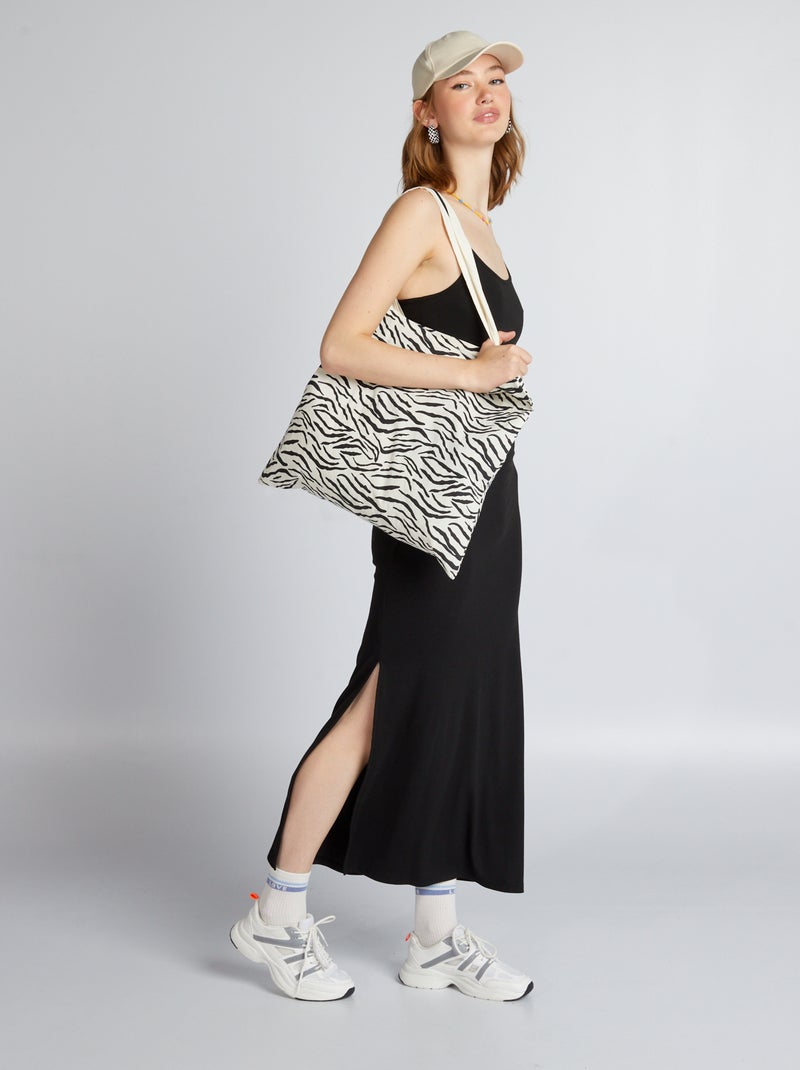 Vestido comprido justo ao corpo Preto - Kiabi