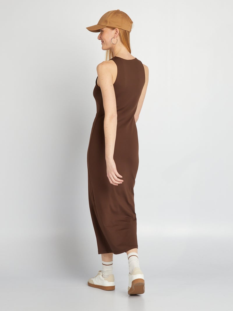 Vestido comprido justo CASTANHO - Kiabi
