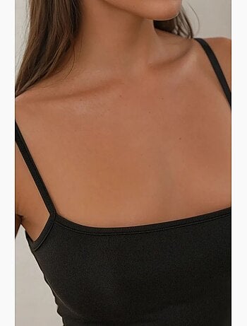 Vestido comprido justo com gola quadrada hiccup