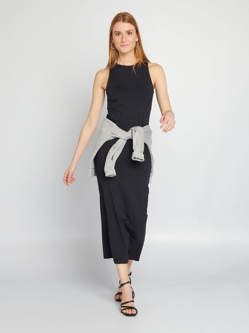 Vestido comprido justo Preto - Kiabi