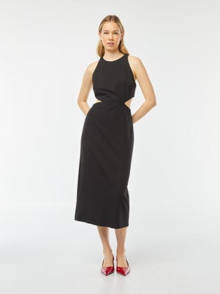 Vestido comprido justo sem mangas