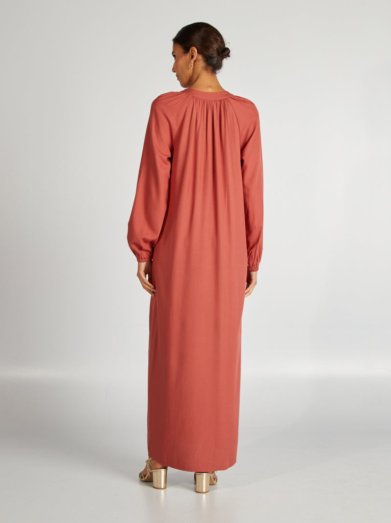 Vestido comprido liso VERMELHO - Kiabi