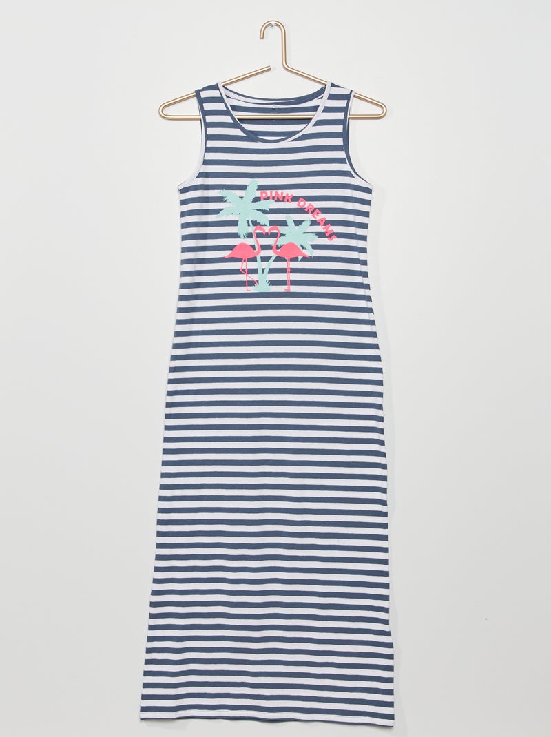 Vestido comprido multicor Azul Marinho - Kiabi