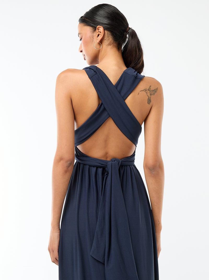 Vestido comprido multiposições Azul - Kiabi