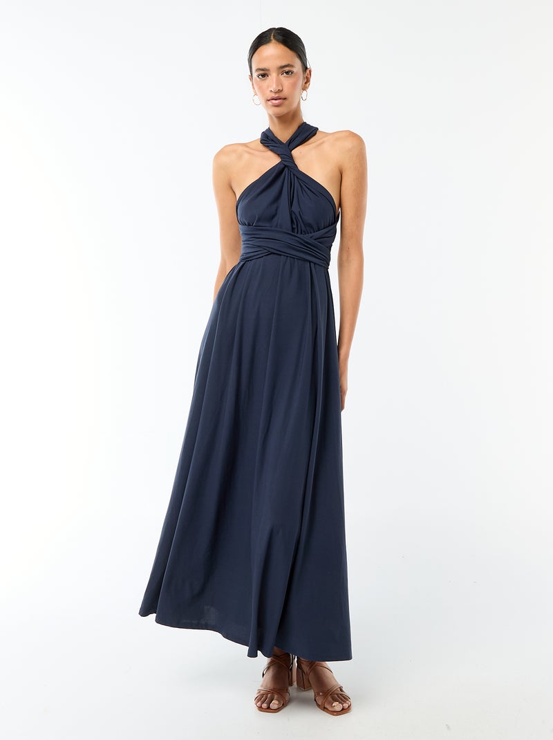 Vestido comprido multiposições Azul - Kiabi
