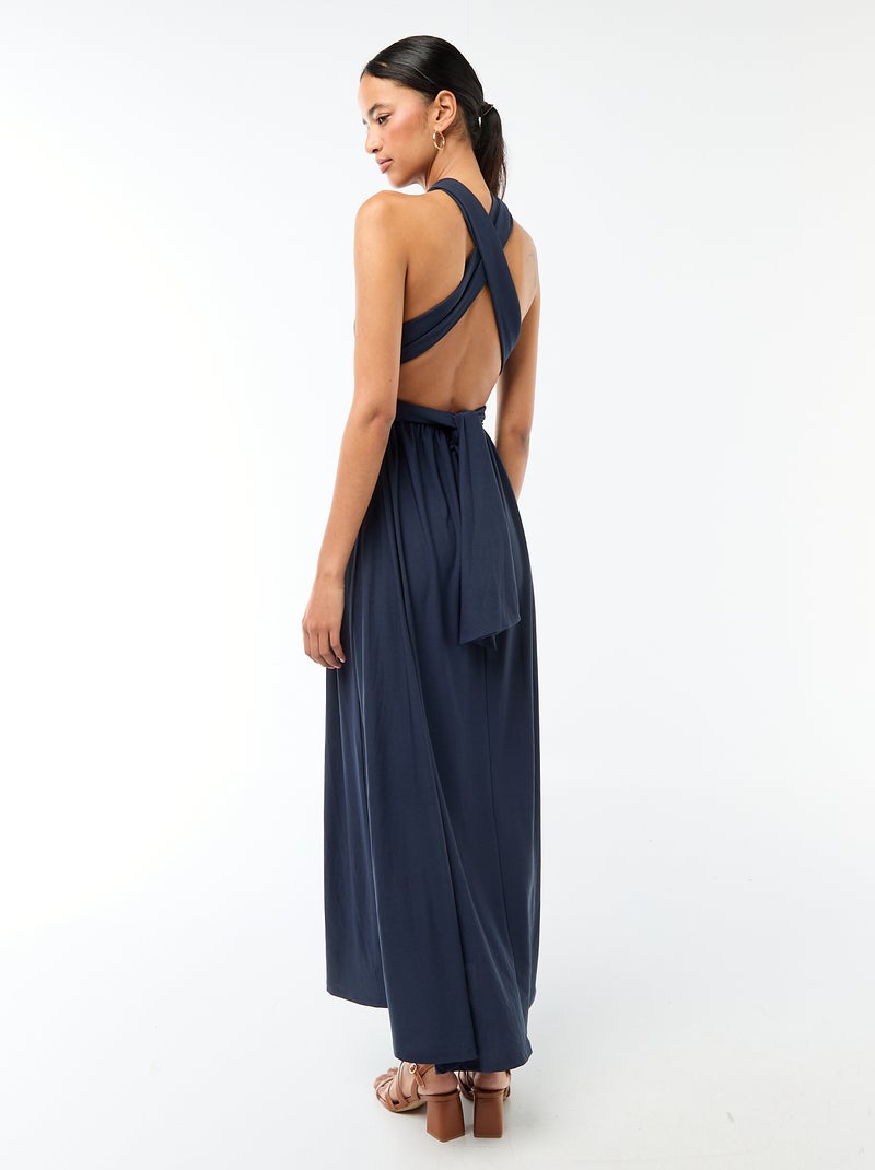 Vestido comprido multiposições Azul - Kiabi