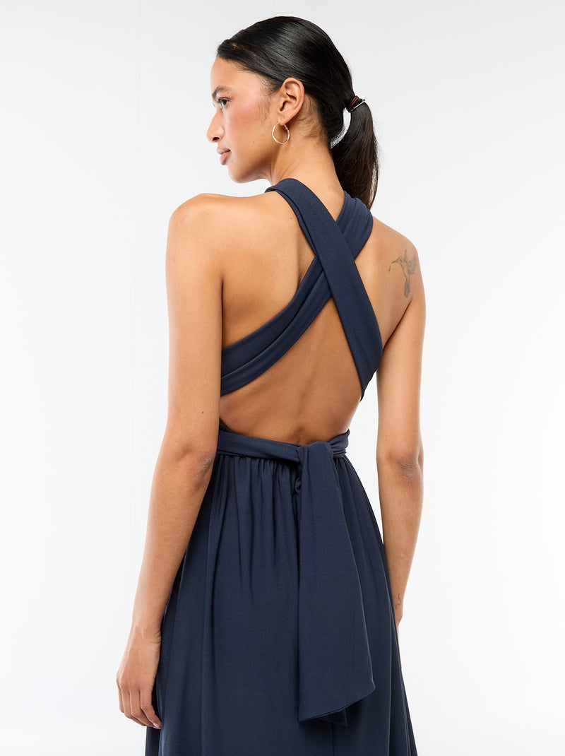 Vestido comprido multiposições Azul - Kiabi