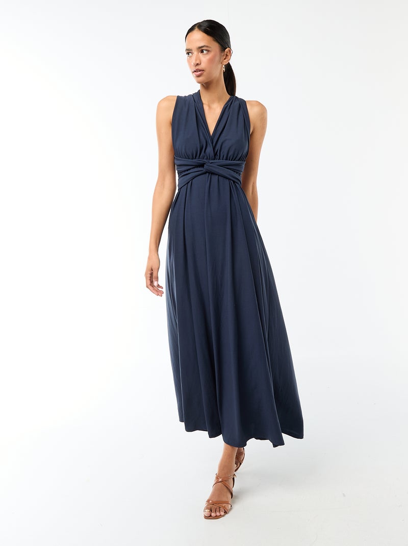 Vestido comprido multiposições Azul - Kiabi