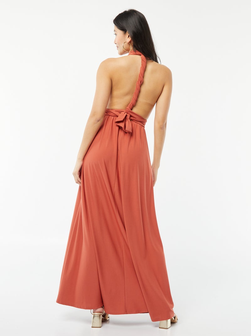 Vestido comprido multiposições Laranja - Kiabi