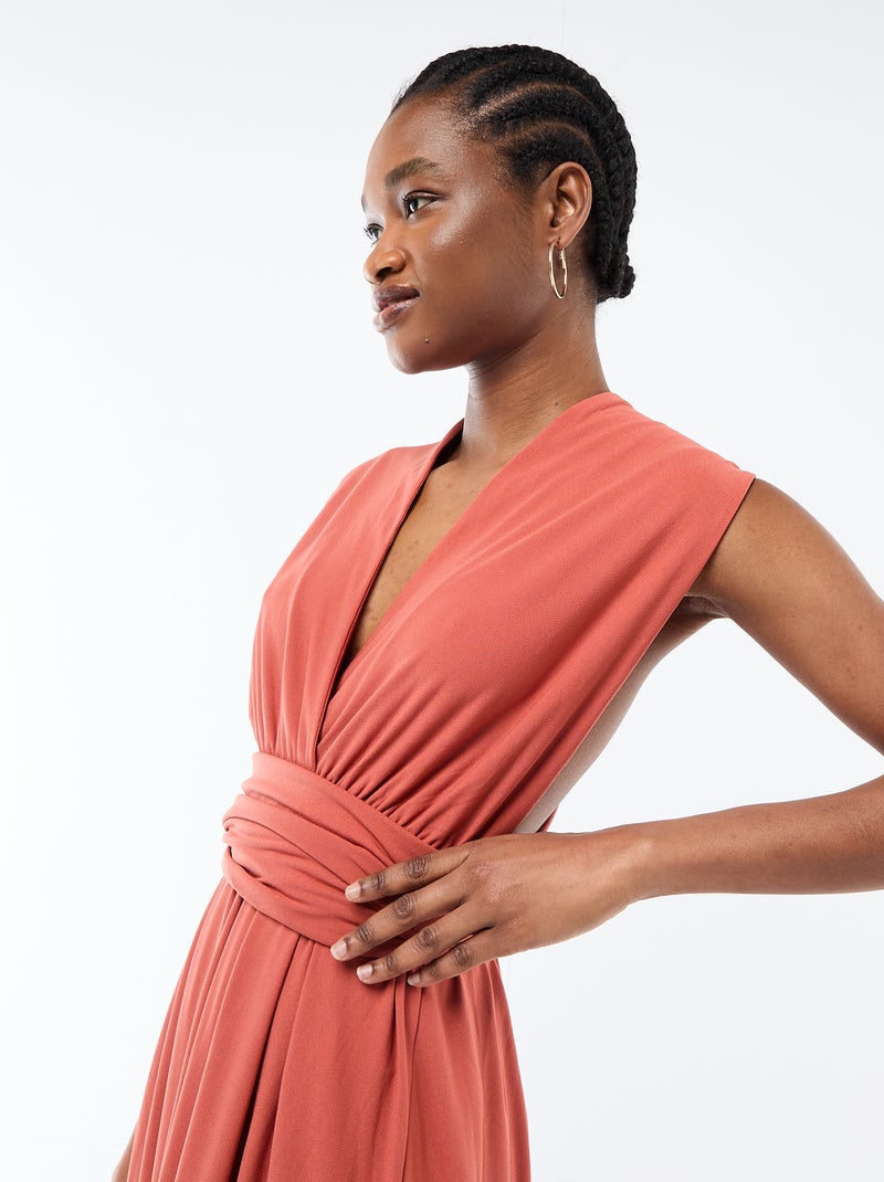 Vestido comprido multiposições Laranja - Kiabi