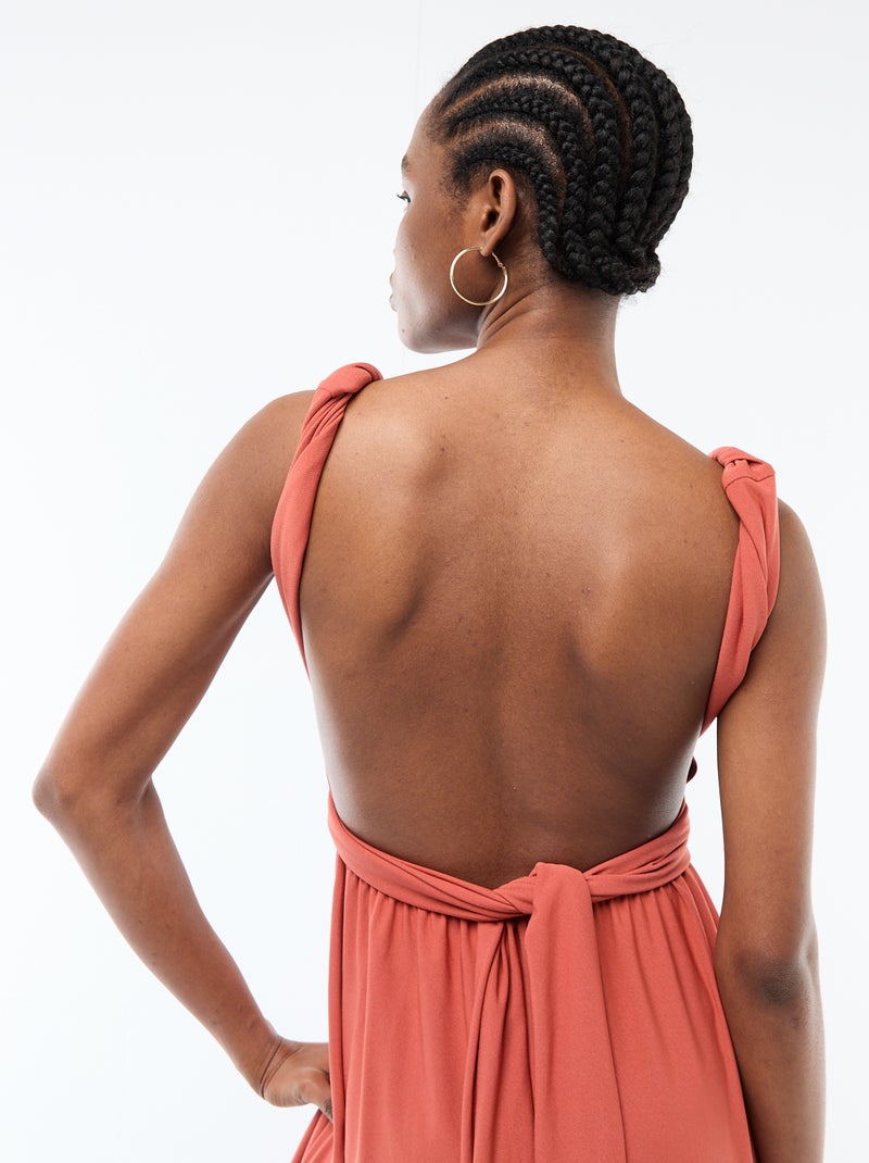 Vestido comprido multiposições Laranja - Kiabi
