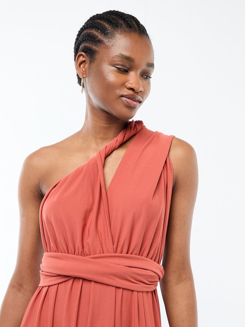Vestido comprido multiposições Laranja - Kiabi