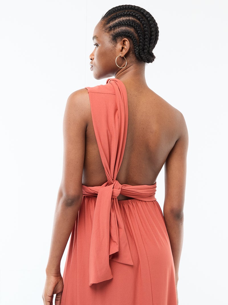 Vestido comprido multiposições Laranja - Kiabi