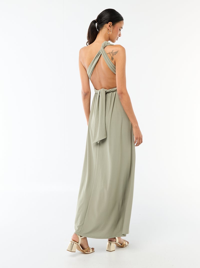 Vestido comprido multiposições Verde - Kiabi