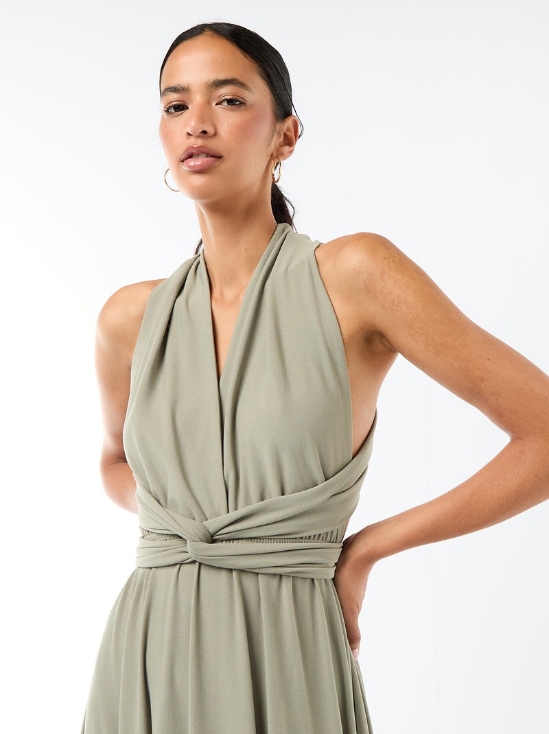 Vestido comprido multiposições Verde - Kiabi