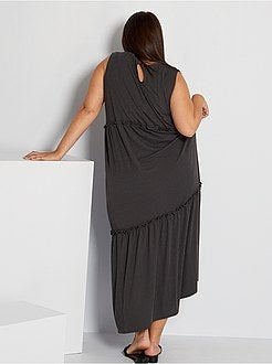 Vestido comprido nervurado - Kiabi