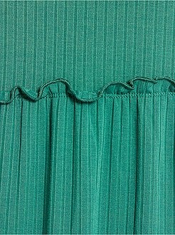 Vestido comprido nervurado - Kiabi